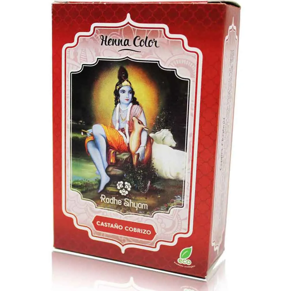 Radhe Shyam Henna Polvo Castaño Cobrizo