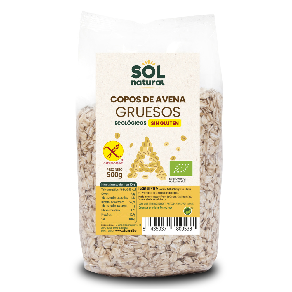 Solnatural Copos Avena S/g Gruesos Kilo