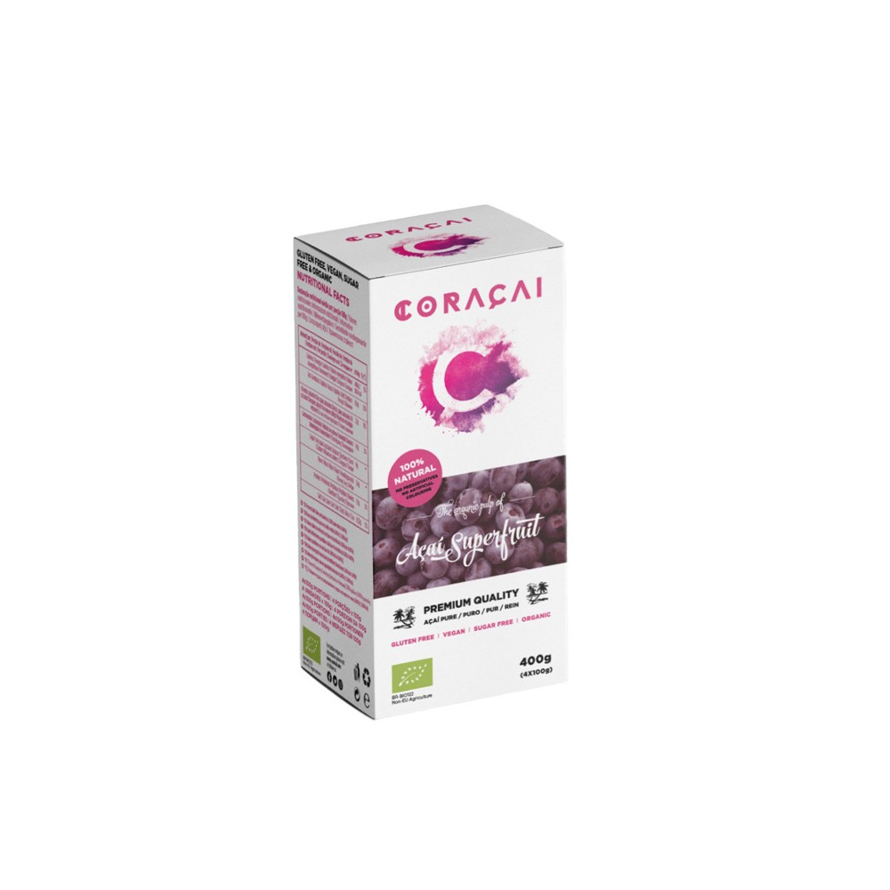 Coracai Pulpa Acai Pura 4x100 Bio