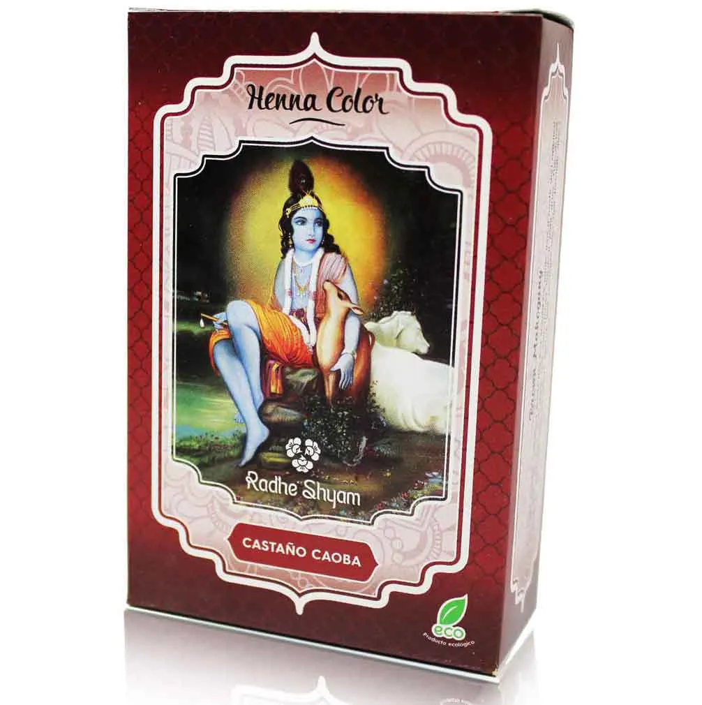 Radhe Shyam Henna Polvo Castaño Caoba
