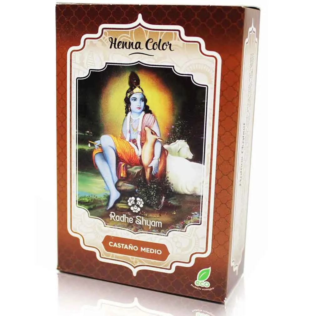 Radhe Shyam Henna Polvo Castaño Medio