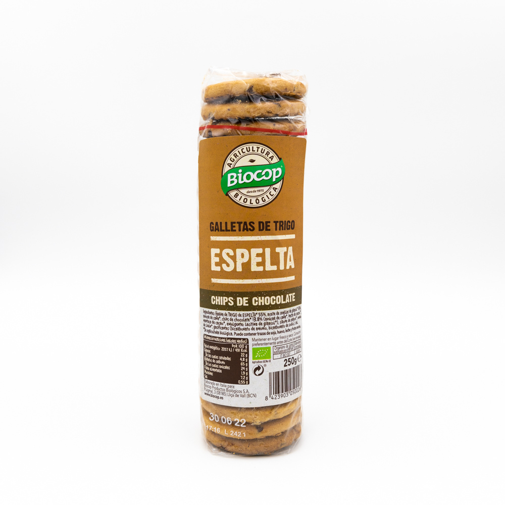 Biocop Galleta Espelta Chips Choco 250g