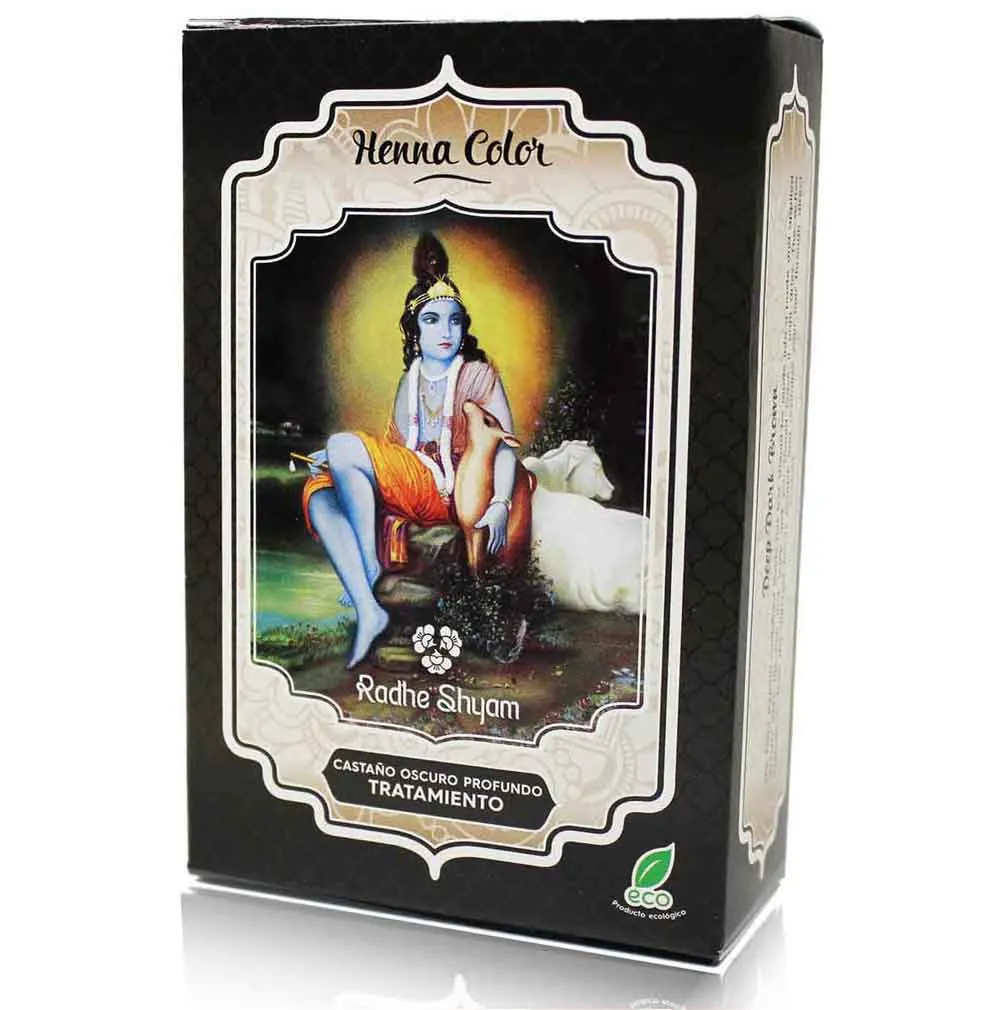 Radhe Shyam Henna Polvo Castaño Oscuro Profundo