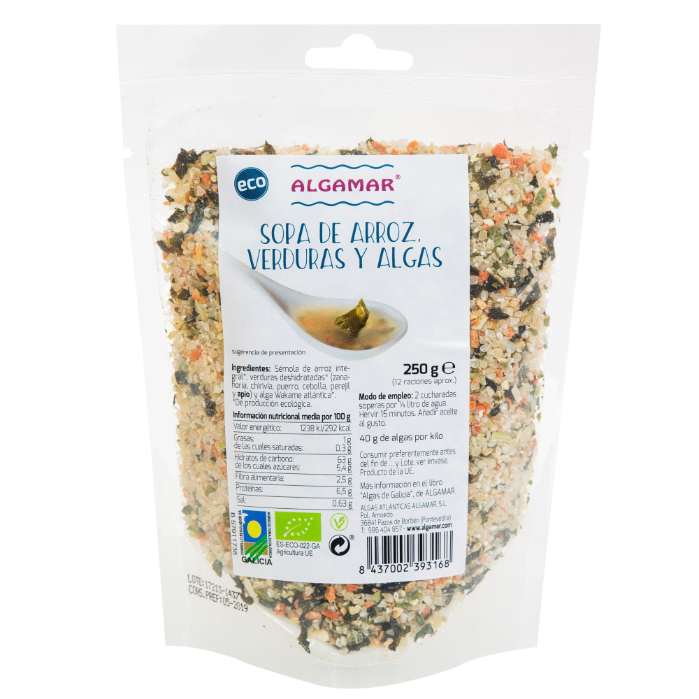 Algamar Sopa Arroz Lentejas Y Algas