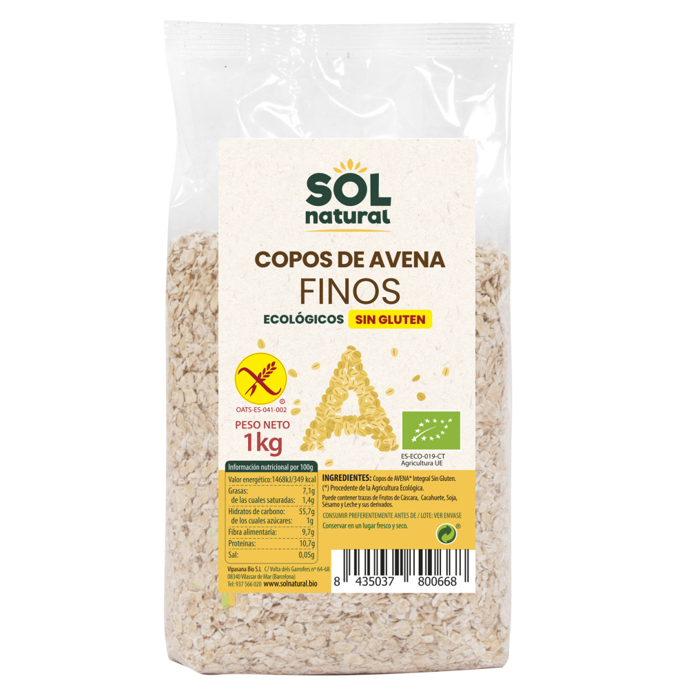 Solnatural Copos Avena S/g Kilo Finos