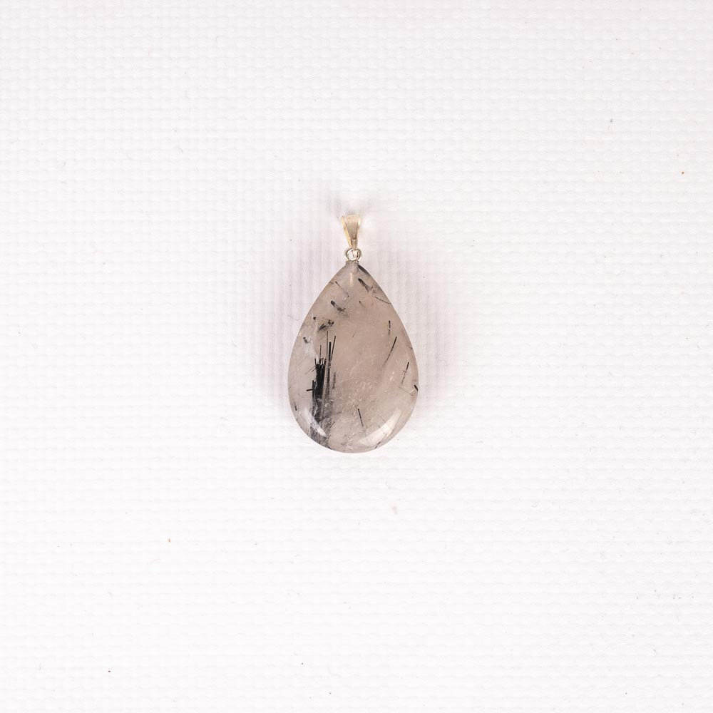 Mineral Colgante Lagrima Cuarzo Turmalinado