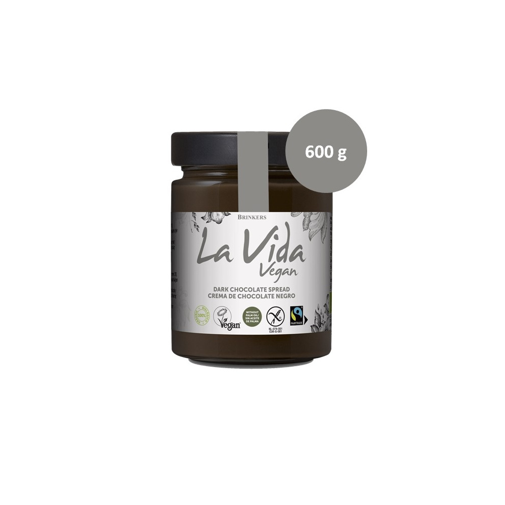La Vida Vegan Crema Chocolate Negro 600