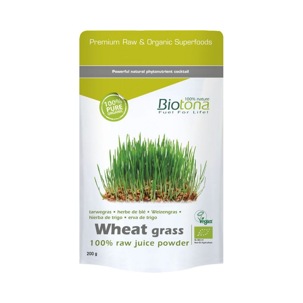 Biotona Raw Juice Powder Wheat Grass Hierba De Trigo 200gr