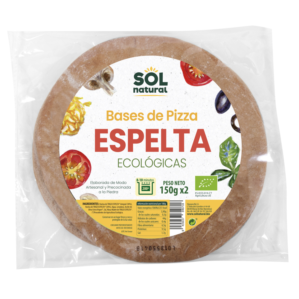 Solnatural Pizza Espelta Masa Fina