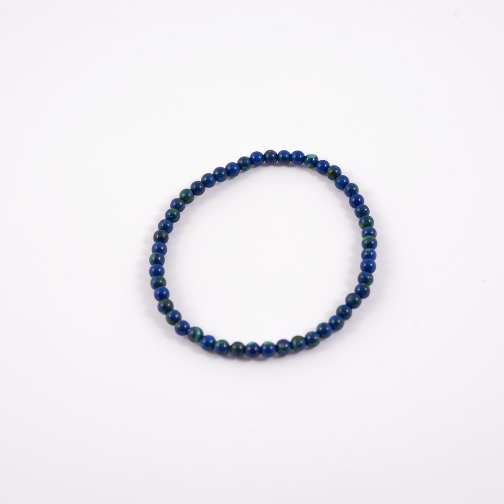 Mineral Pulsera Azurita Con Malaquita 4mm