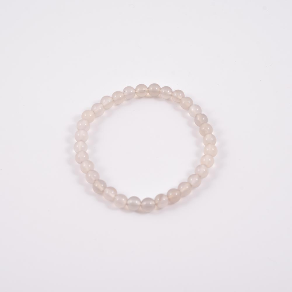 Mineral Pulsera Agata Gris 6mm