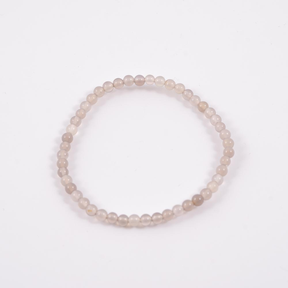 Mineral Pulsera Agata Gris 4mm