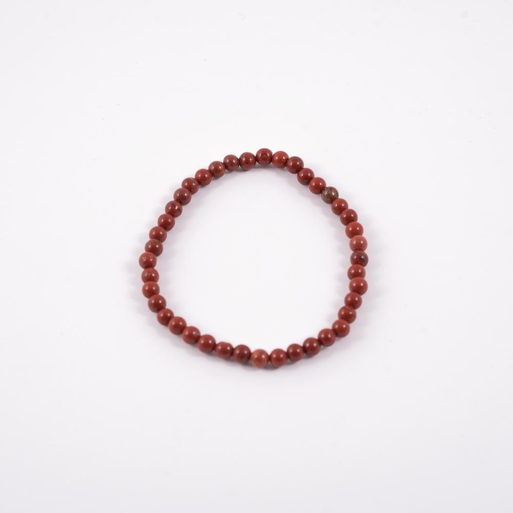 Mineral Pulsera Jaspe Rojo 4mm