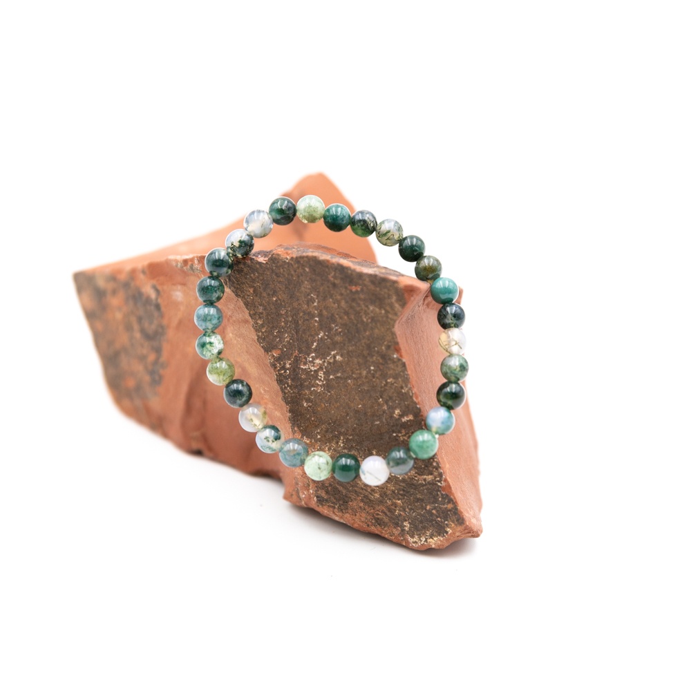 Mineral Pulsera Agata Musgosa 4mm