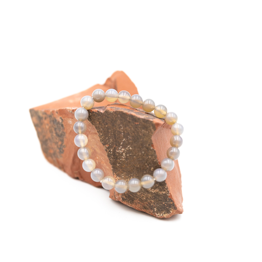 Mineral Pulsera Agata Gris 8mm